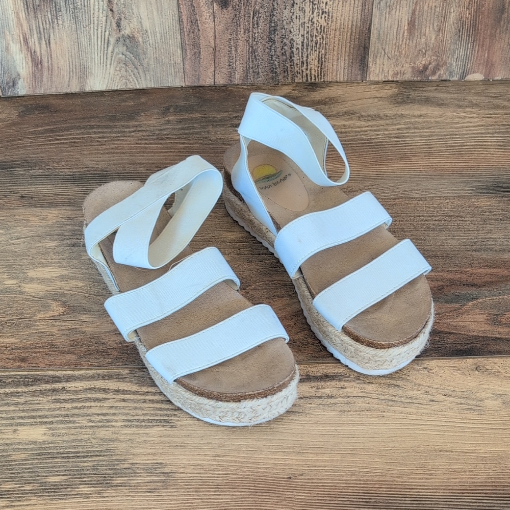Maui Island Breez Platform Espadrille Sandals with Elastic Straps 9        AB123